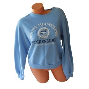 Hollister‎ Crew Neck Woman's Size Small Blue Breckenridge Colorado